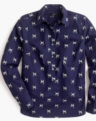 J.Crew dog print blouse
