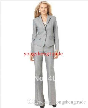 Acheter NOUVEAU! Pantalon À Jambe Droite À Deux Boutons Avec Poches À Rabat Blazer Tailleur Personnalisé Pour Les Femmes Suit Gris Clair Pour Les Femmes Suit 674 De $87.99 Du Yongshengtrade | DHgate.Com