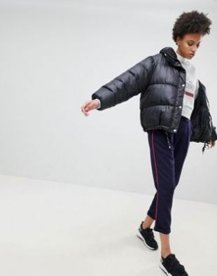 Navy Pinstripe Side Stripe Pants