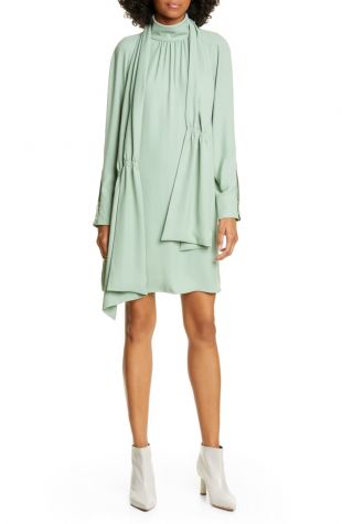 Celadon Drape Long Sleeve Dress