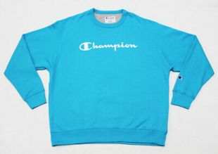Champion Script Logo Fleece Tidal Blue Sweatshirt worn by Lil in his Did it Again (WSHH Exclusive - Official Music Video) | Spotern