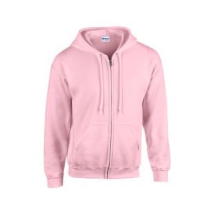 Gildan Heavy Blend Unisex Adult Full Zip Hooded Sweatshirt Top (XL) (Light Pink)