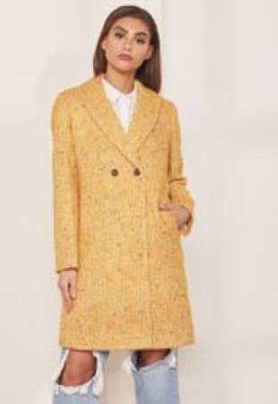 Yellow  Tweed Crombie Coat