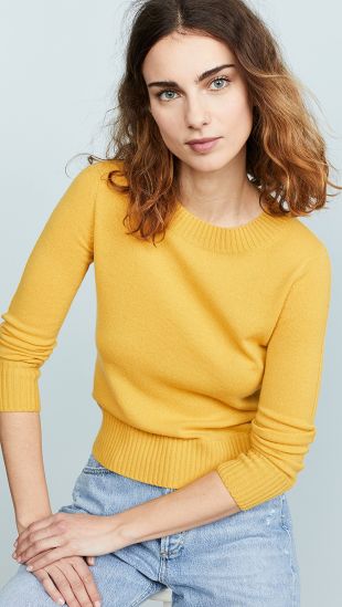 Vince Women's Essential Shrunken Pullover Shirt - French Terry Cotton, Drop Shoulder, Relaxed Fit - View #8