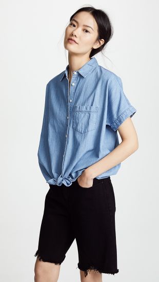 Madewell - Chambray Tie Front Shirt