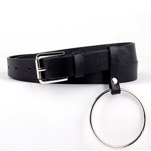 Exaggerated Round Metal Circle Belts Big Ring Belt Wild Jeans Belt Black