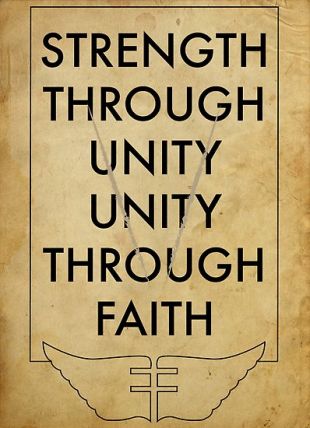 L'affiche de Vendetta Strength Trough Unity, Unity Trough Faith