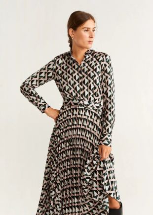 Robe chemisier plissée -  Femme |