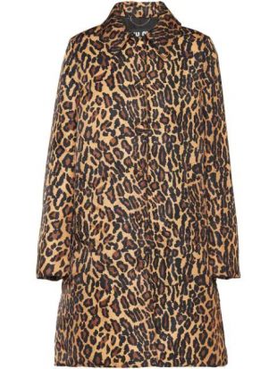 Leopard Print Buttoned Coat
