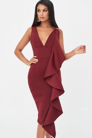 Lavish Alice Frill Dress Frill Dress One Shoulder Dress Lavish Alice Green  Scuba Dress