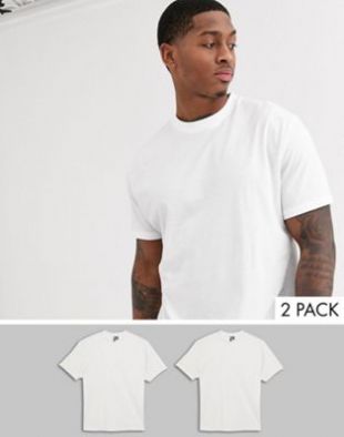 ASOS DESIGN - Lot de 2 t-shirts ras de cou décontractés en tissu biologique - Économie | ASOS