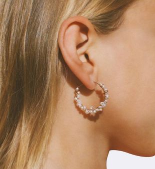 Boucles d'oreilles en perles remplies d'or - Boucles d'oreilles perles d'eau douce - Idée cadeau de mariage - boucles d'oreilles boho chic - cadeau pour femme