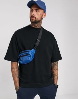 ASOS DESIGN - Sweat-shirt oversize à manches courtes - Noir | ASOS