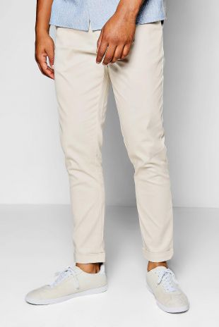 Stone Tapered Fit Chino With Stretch - boohooMAN