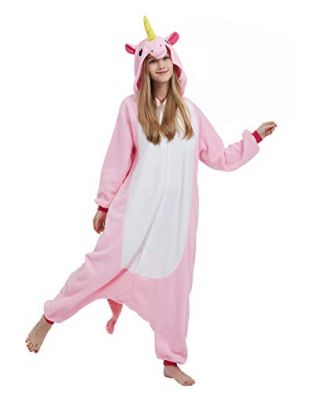 DELEY Unisexe Adultes Pyjamas À Capuche Licorne Cosplay Anime Onesie Vêtements de Nuit