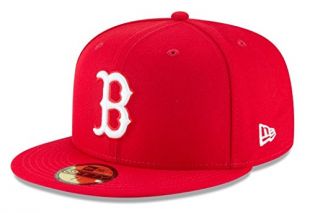New Era Mens MLB Basic Boston Red Sox 59fifty Fitted Cap, Scarlet