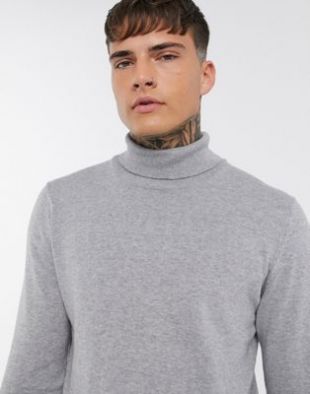 Only & Sons - Pull col roulé en maille - Gris | ASOS