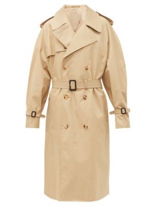 Release Double Breasted Cotton Trench Coat