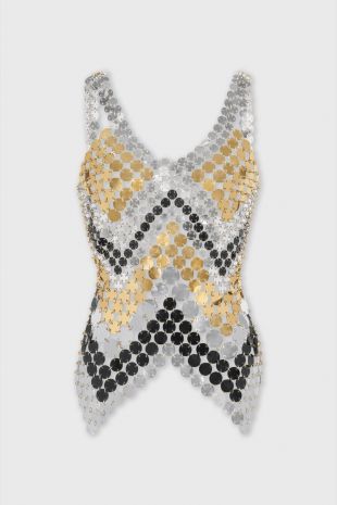 Slim Fit Tank Top in Red Mirrored Discs