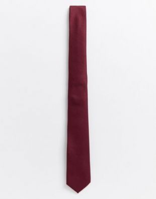 ASOS DESIGN - Cravate fine en satin - Bordeaux | ASOS