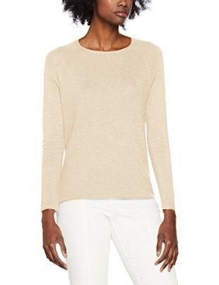 ONLY Onlmila Lacy L/S Pullover Knt Noos, Pull Uni Col Ras Du Cou Manches Longues Femme, Écru (Oatmeal), 38 (Taille fabricant: M)