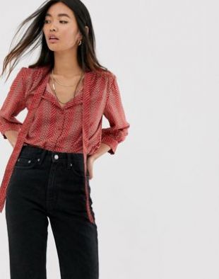 Only - Top imprimé à encolure nouée | ASOS
