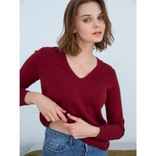 Pull col V femme en cachemire