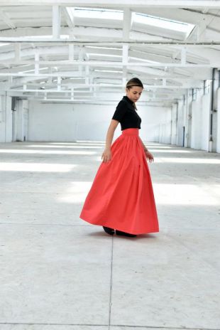 Jupe Maxi d'été, Jupe Flare, Jupe Corail, Jupe formelle, Jupe élégante, Jupe taille Plus, Jupe taille haute, Jupe Cocktail, Vêtements Xmas