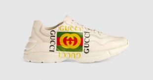 Gucci - Baskets en cuir Rhyton avec logo Gucci pour homme