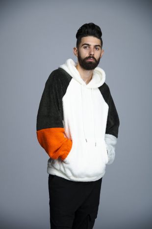HOODIE PEAU DE MOUTON - TRICOLORE