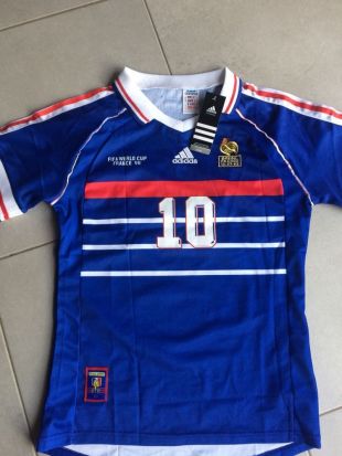 Adidas - Maillot Equipe de france 1998 ZIDANE Finale FRANCE BRESIL 98 ...