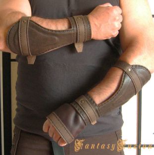 Paire De Brassards En Cuir Viking Médiéval - Protège-Poignet Réglable Punk LARP Cosplay - COSFAN Pour Homme Femme Renaissance Halloween
