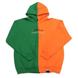 Negative Inspiration Hoody in Green/Orange