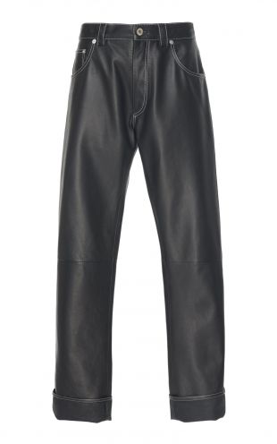Leather Straight Leg Pants
