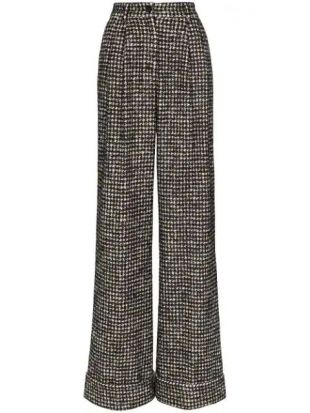 Dolce & Gabbana - Houndstooth Wide Leg Trousers