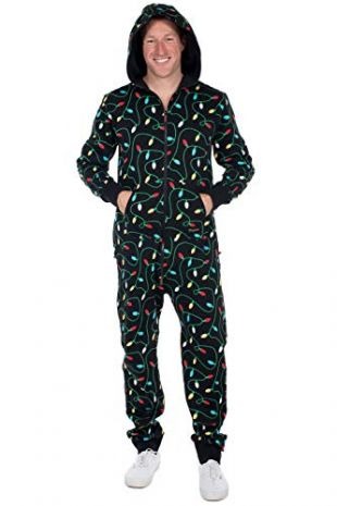 Tipsy Elves - Tipsy Elves Black String of Christmas Lights Jumpsuit ...