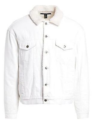 Sign Of The Times Oh G Borg Stark Faux Shearling Denim Jacket