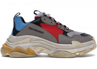 balenciaga triple s grey red blue