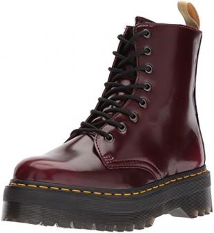 Dr. Martens Vegan Jadon II 8 Eye Cambridge Brush Cherry Red