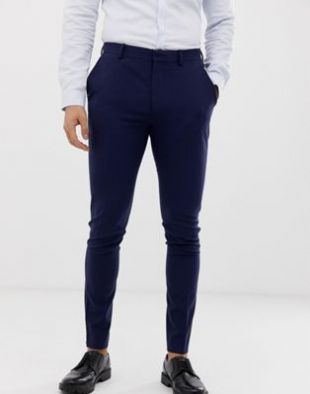 ASOS DESIGN - Pantalon habillé super ajusté - Bleu marine | ASOS