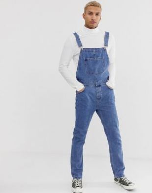 ASOS DESIGN - Salopette en jean - Bleu délavage moyen | ASOS