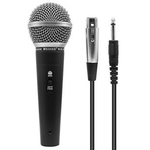 Microphone Vocal Dynamique, Microphone à Main unidirectionnel Professionnel pour la scène, Le karaoké, l'enregistrement de Chants,5 m XLR (M-58)