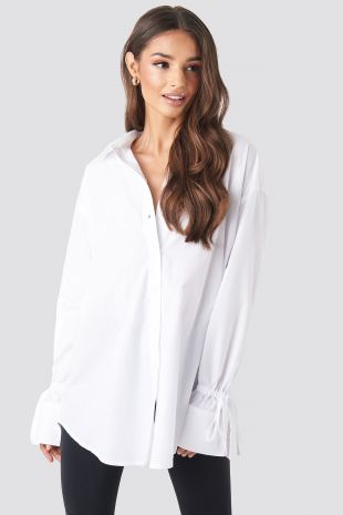 Tie Sleeve Shirt Blanc