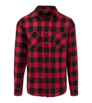 Chemise à carreaux Mister Tee Famous Rouge - Noir