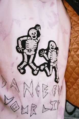 Lost Daze Tie Dye Dancing Skeleton Hoodie - Purple on Garmentory