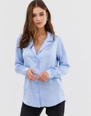 ASOS DESIGN - Chemise manches longues décontractée en satin | ASOS