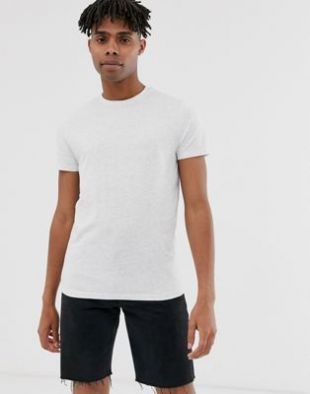 ASOS DESIGN - T-shirt ras de cou - Blanc chiné | ASOS