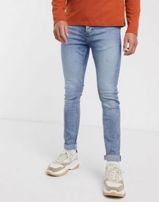 Topman - Jean skinny - Bleu délavé | ASOS