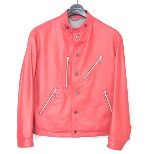 MODESCAPE Rakuten Ichiba Shop: Yohji Yamamoto POUR HOMME ヨウジヤマモトプールオム 18SS LOOK6 Saitoh Yusuke "Taisho modern girl" leather blouson men red 2