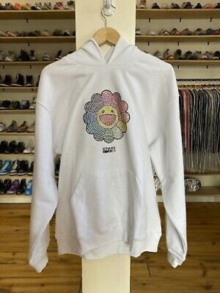 Takashi Murakami ComplexCon Swarovski Crystal Flower Hoodie White  | eBay